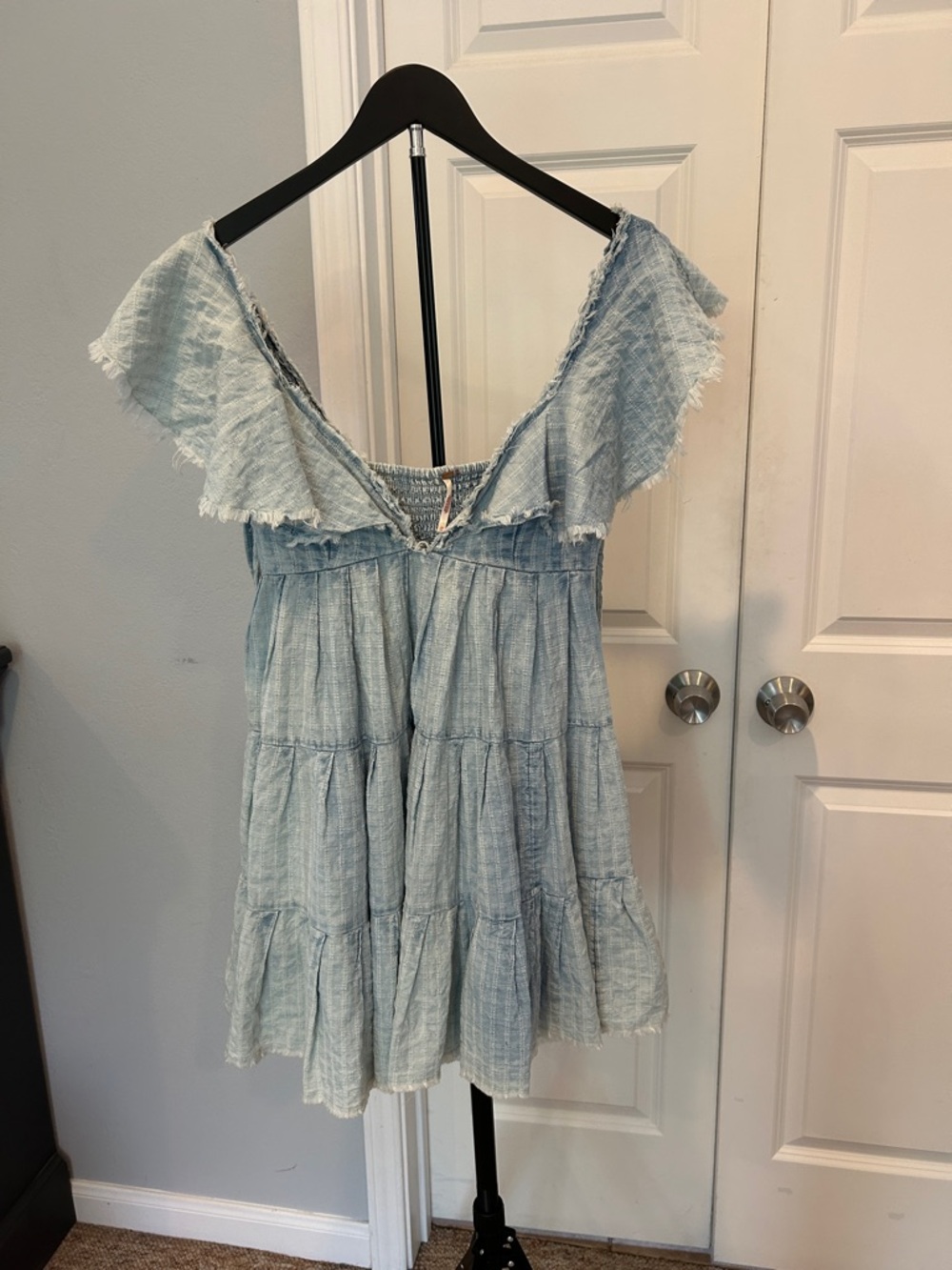 Free People Light Blue Ruffle dress